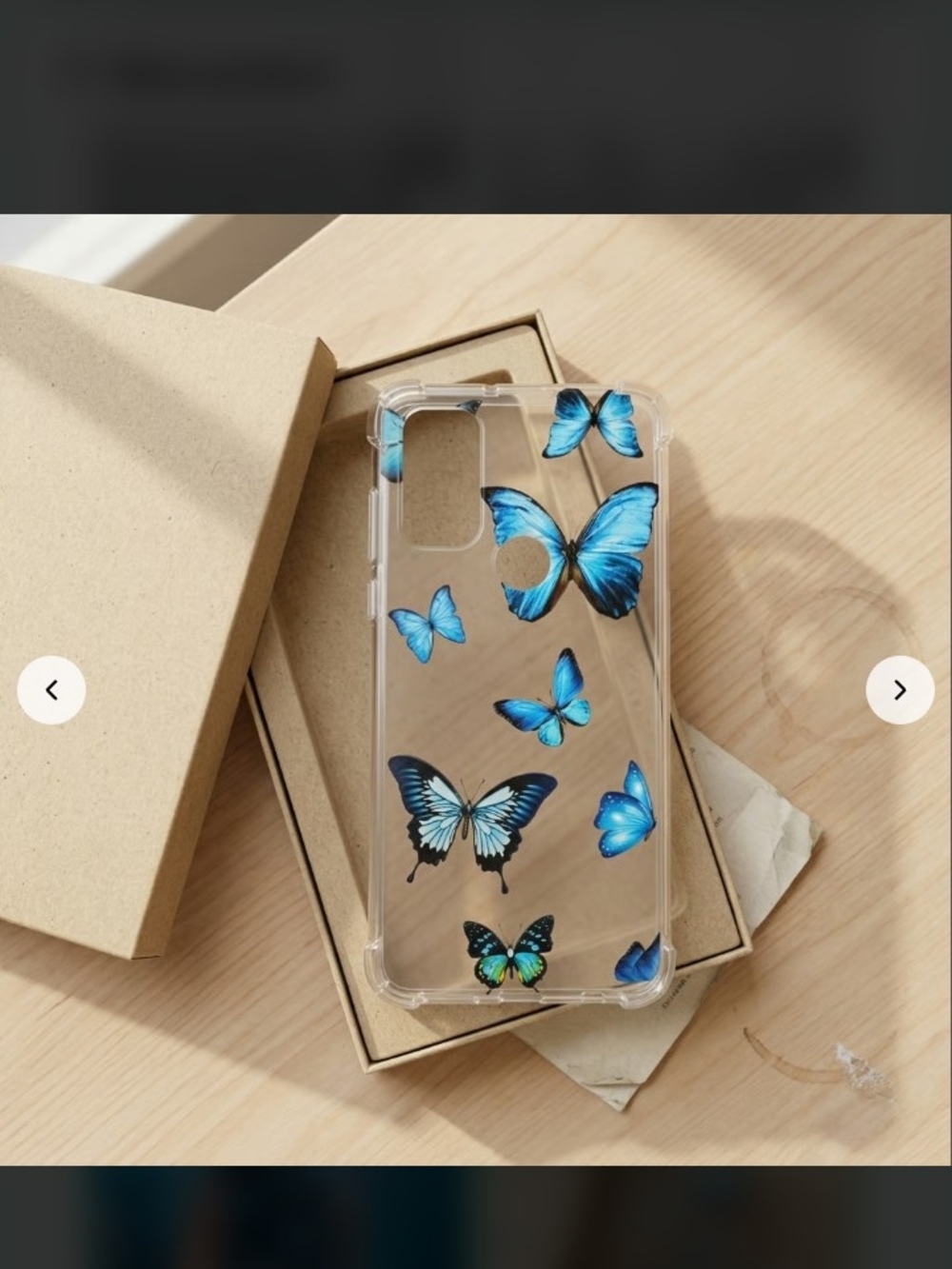 Blue Butterfly Clear Phone Case - Stylish Protective Cover